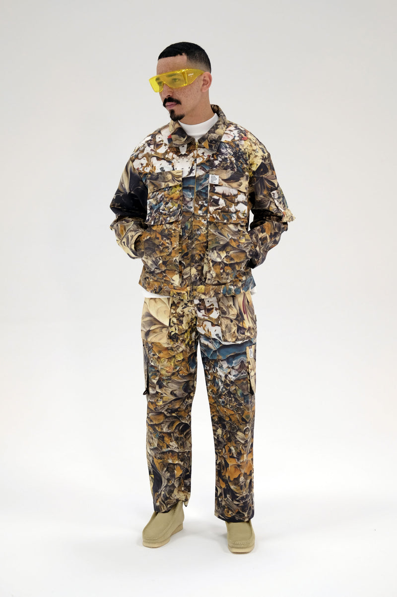 Real Paint Camo Cotton Ripstop Werkwear Jacket, DBU Cotton Ripstop Cargo Pants, Refined Interlock T-Shirt