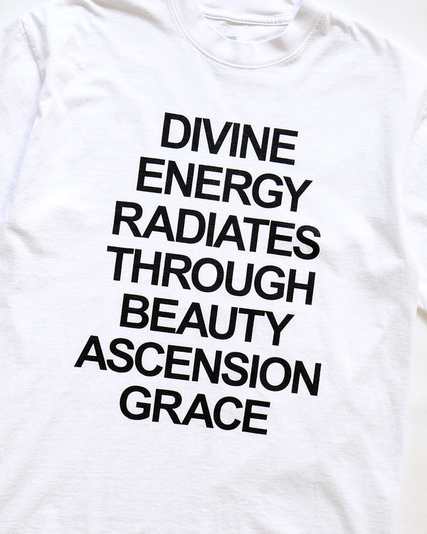 Divine Energy Radiates Through Beauty Ascension Grace Tee (White)