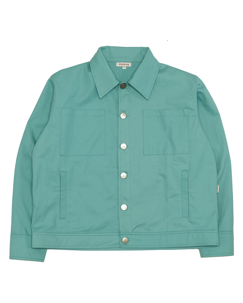 Trucker Jacket in Sanded Twill (Aqua)