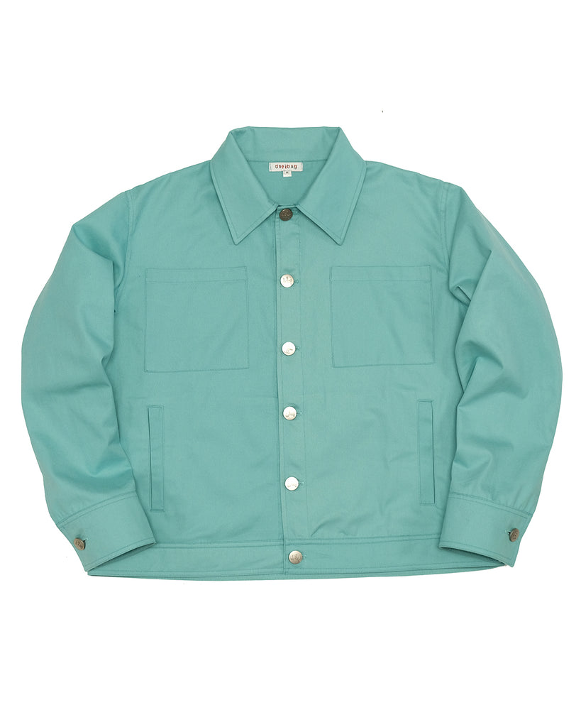 Trucker Jacket in Sanded Twill (Aqua)