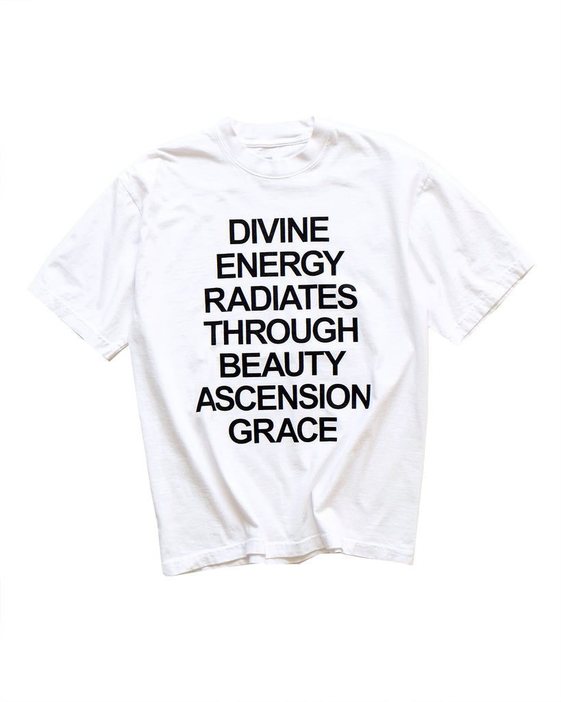 Divine Energy Radiates Through Beauty Ascension Grace Tee (White)