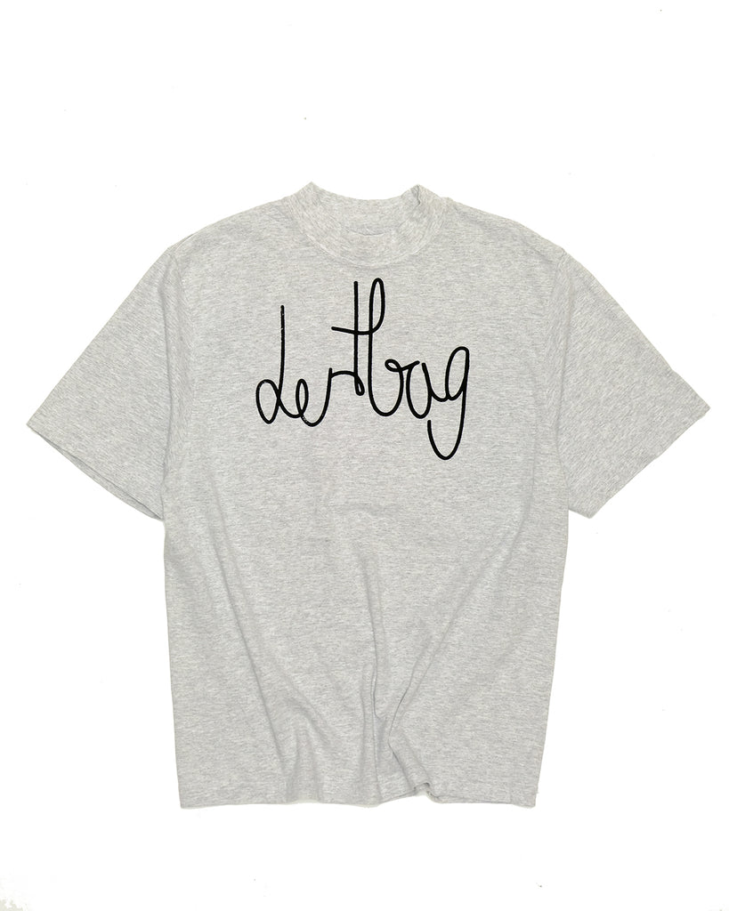 Hand Print Connect Mockneck Ash Tee (Small)