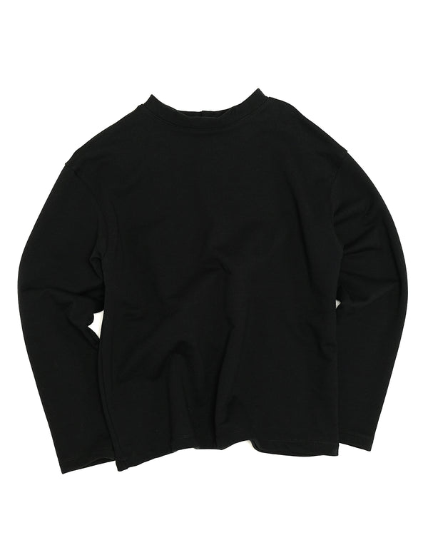 Mockneck Crewneck (Black French Terry)
