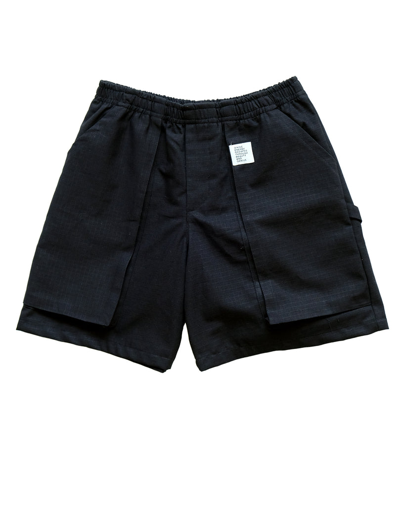 Painter Short in Ripstop Cotton (Black) *Sample*