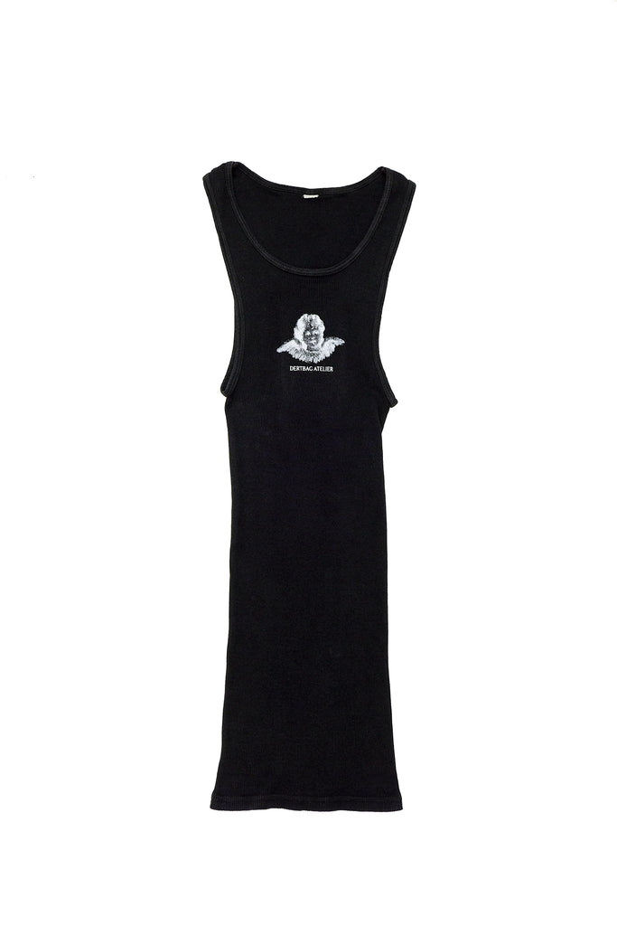 Atelier Angel Ribbed Tank Top (Black)
