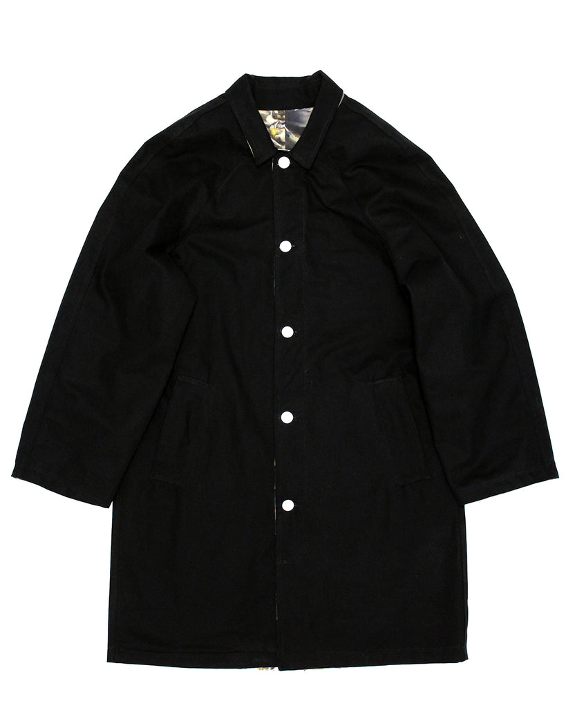 Reversible Trench Jacket (Black Canvas / Paint Camo Canvas)
