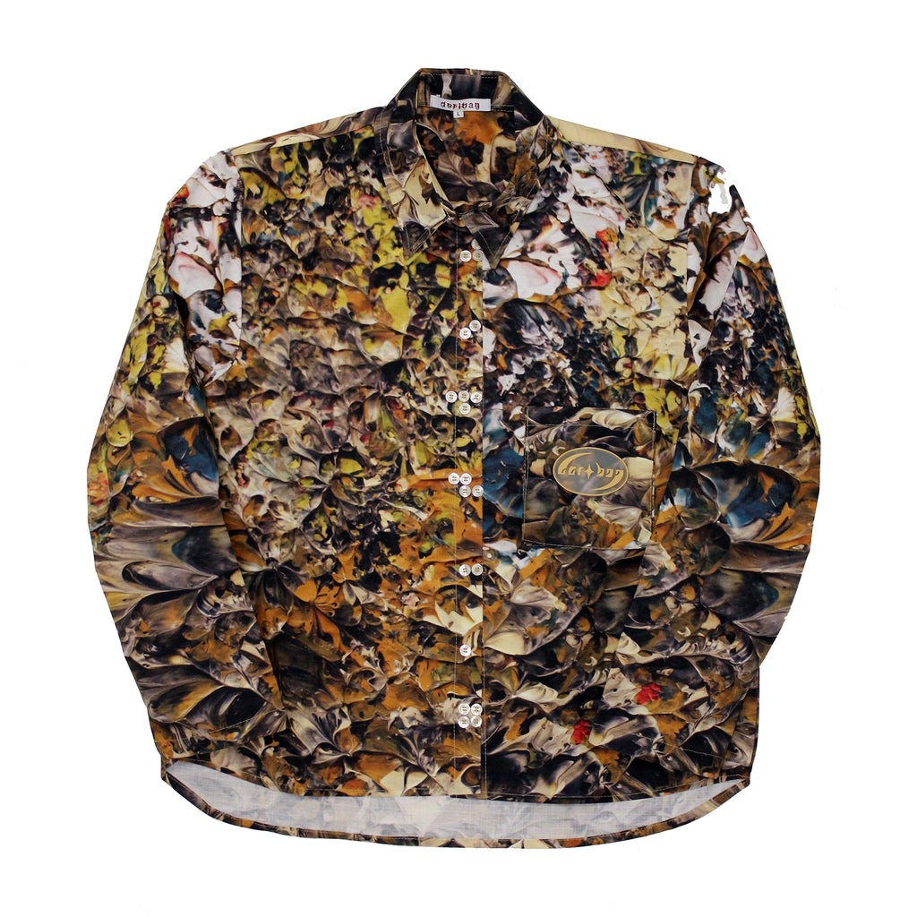 Braille Button Up Longsleeve (Real Paint Cotton Ripstop)