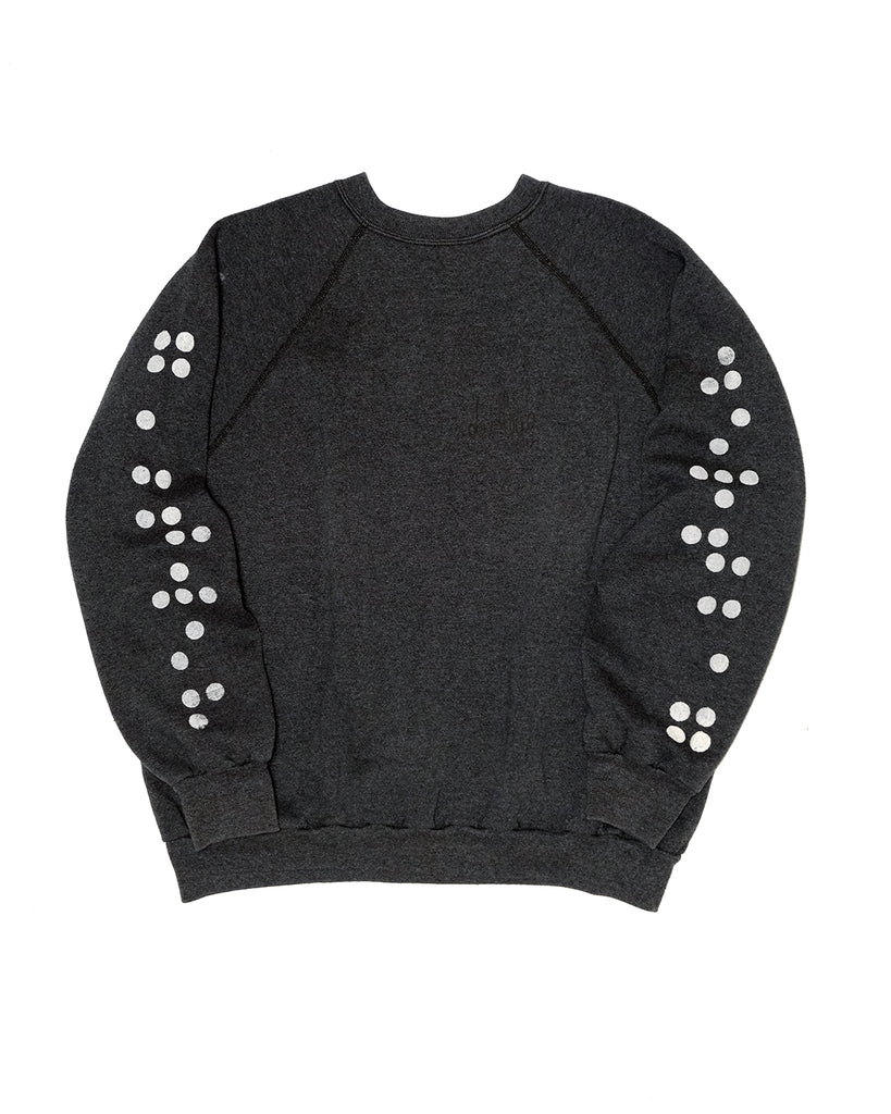 Charcoal Raglan Crewneck Braille Sleeves (XL)
