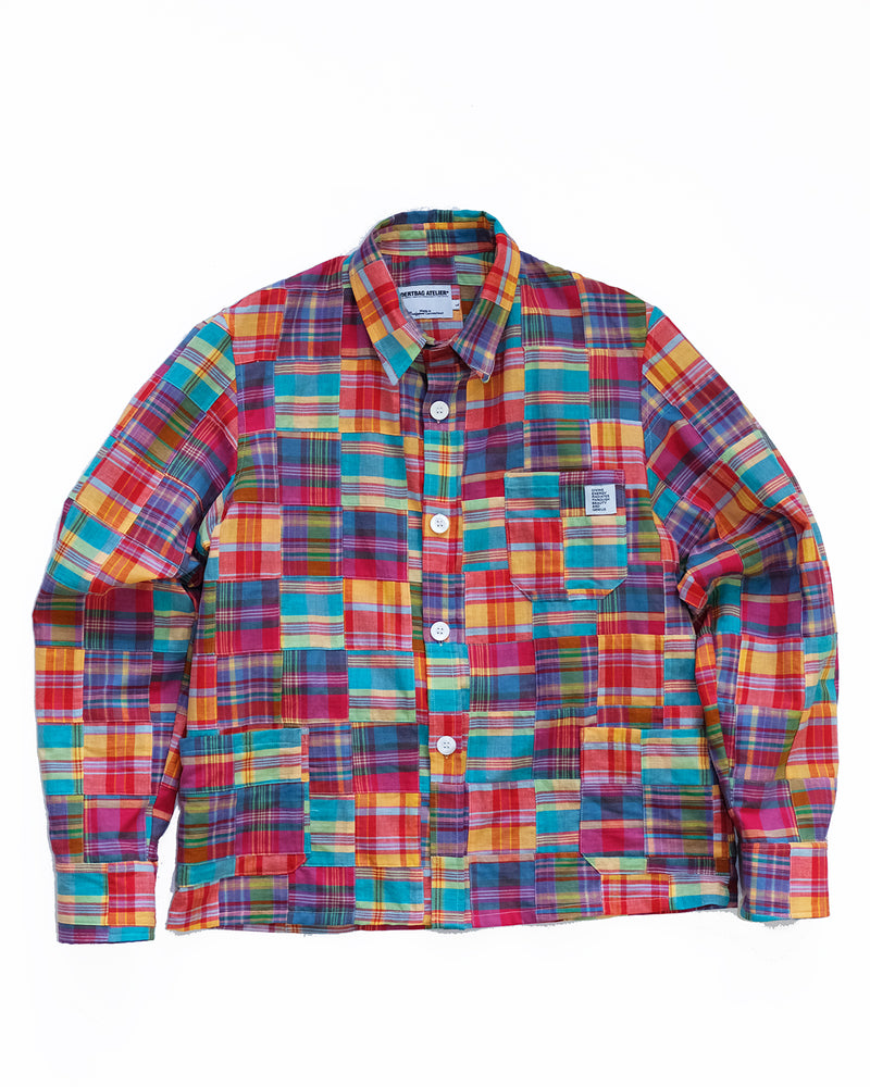 Chore Coat in Indian Patchwork Madras Cotton (Plaid)
