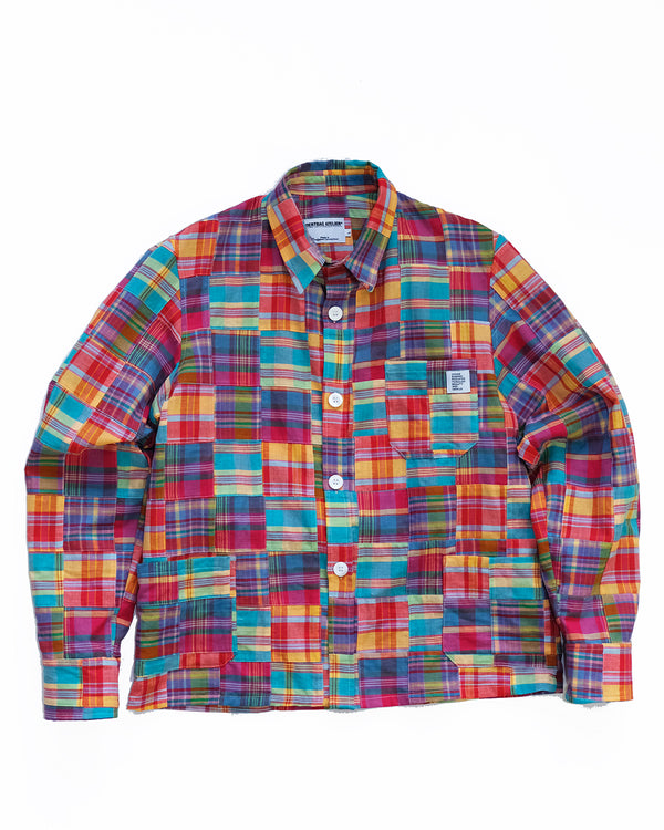 Chore Coat in Indian Patchwork Madras Cotton (Plaid)