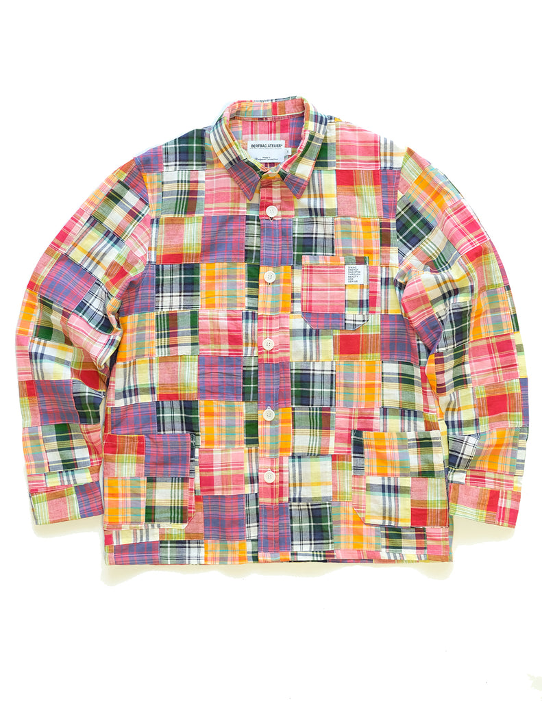 Chore Coat in Indian Patchwork Madras Cotton (Plaid)