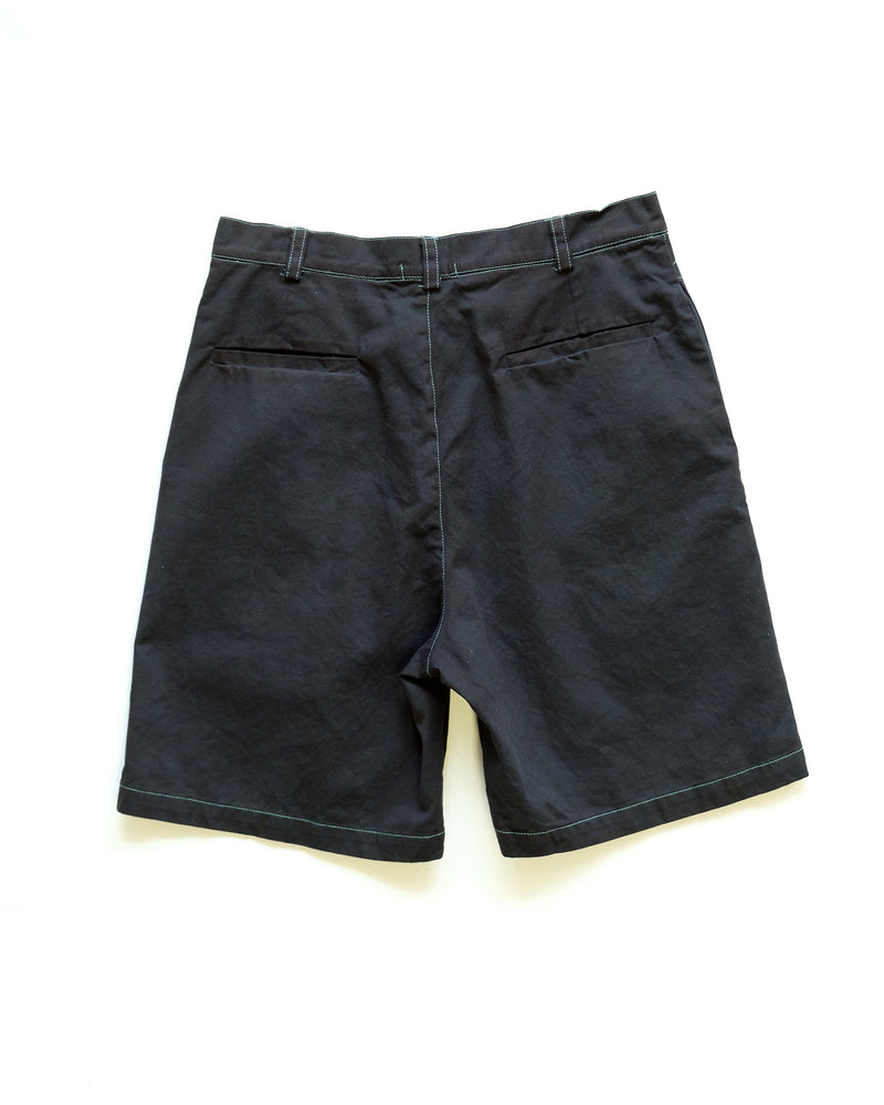 Prototype Overdyed Two Pleat Short (Raven Black)