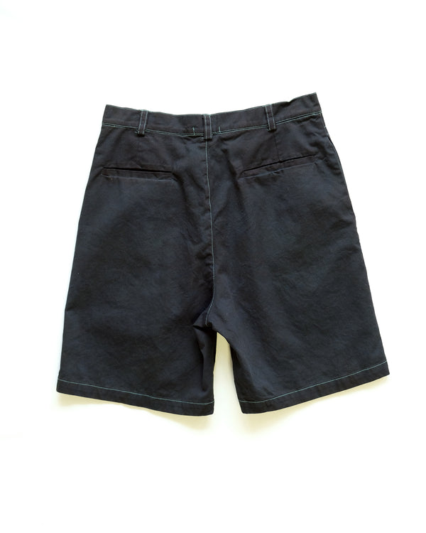 Prototype Overdyed Two Pleat Short (Raven Black)