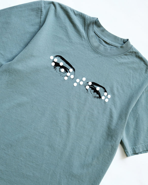 Braille Eyes Tee (Sea)