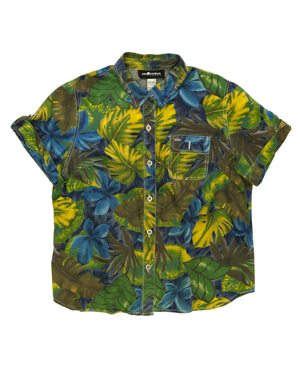 Floral Camo Button Up (Vintage Medium)