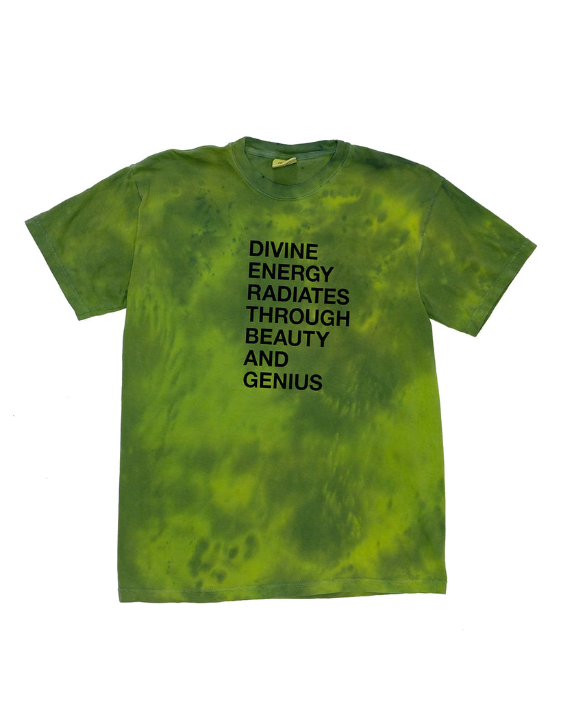 Hand Dyed Yellow Spellout Ball Tee (Medium)