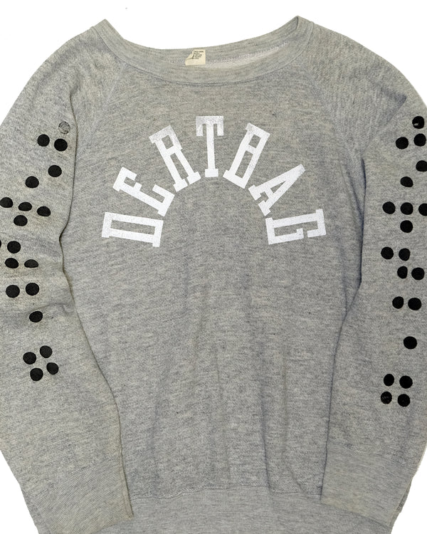 Heather Raglan Crewneck Braille Sleeves (XL)