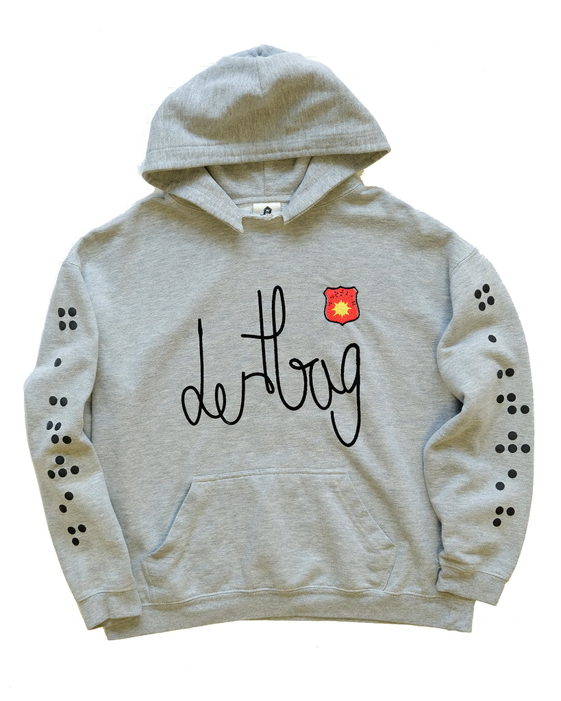 Prototype Heather Grey Braille Star Hoodie (Medium)