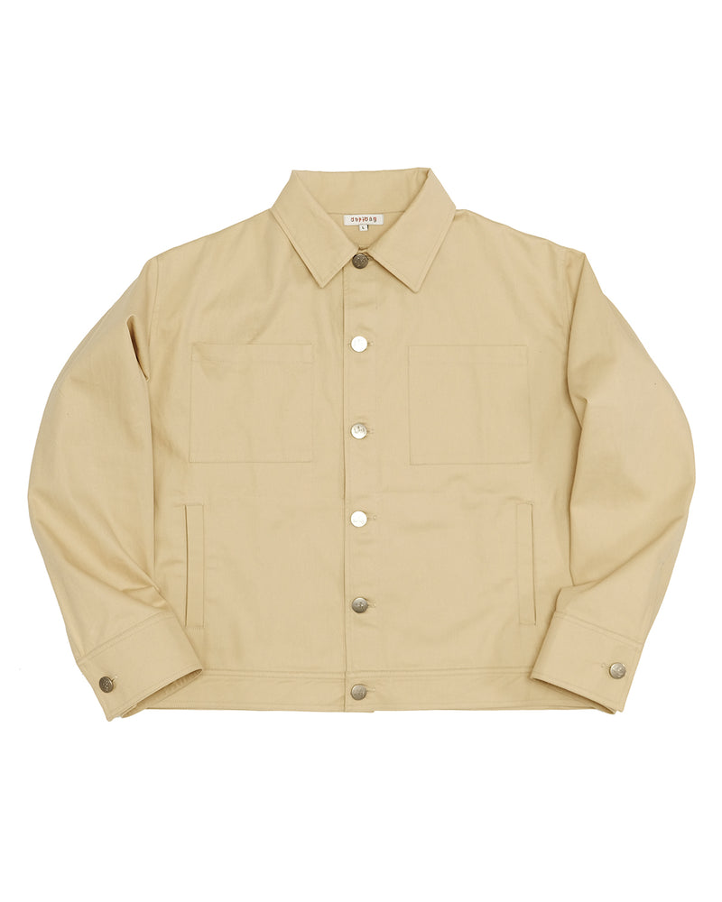 Trucker Jacket in Twill (Pebble)
