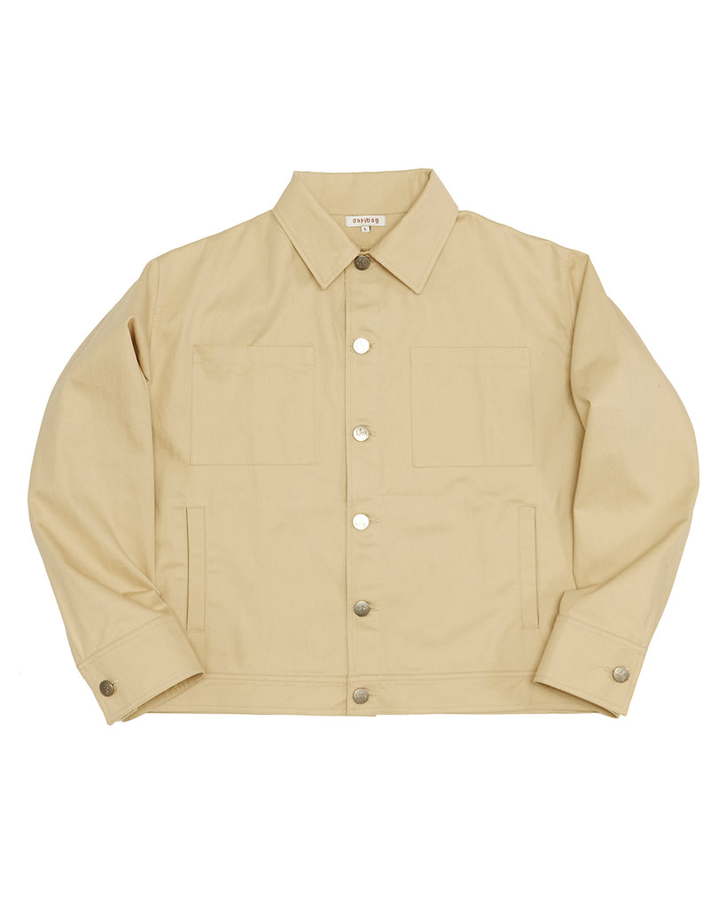 Trucker Jacket in Twill (Pebble)