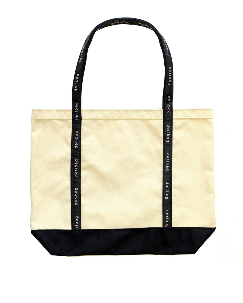 Large Beach Tote Bag (Natural/Black)