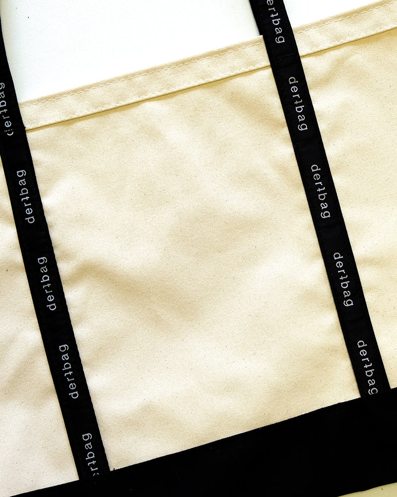 Large Beach Tote Bag (Natural/Black)