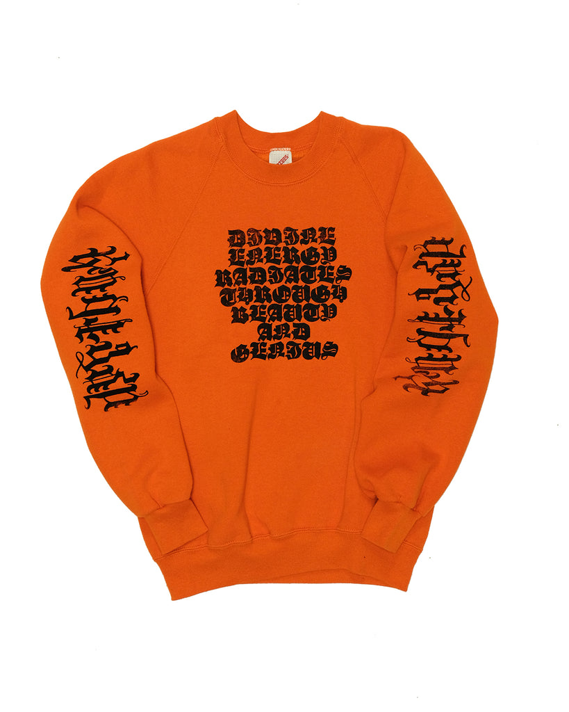 Orange Raglan Sweater Olde Acronym (Vintage Medium)