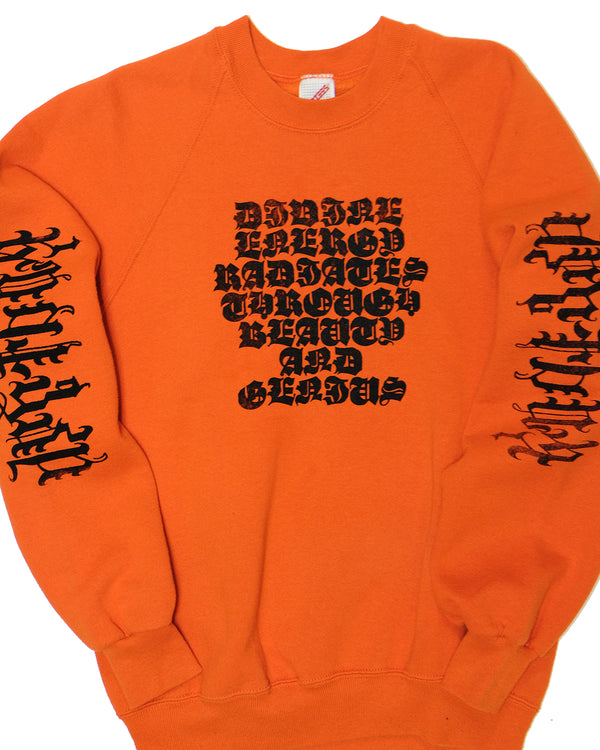 Orange Raglan Sweater Olde Acronym (Vintage Medium)