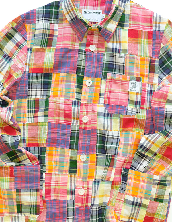 Chore Coat in Indian Patchwork Madras Cotton (Plaid)