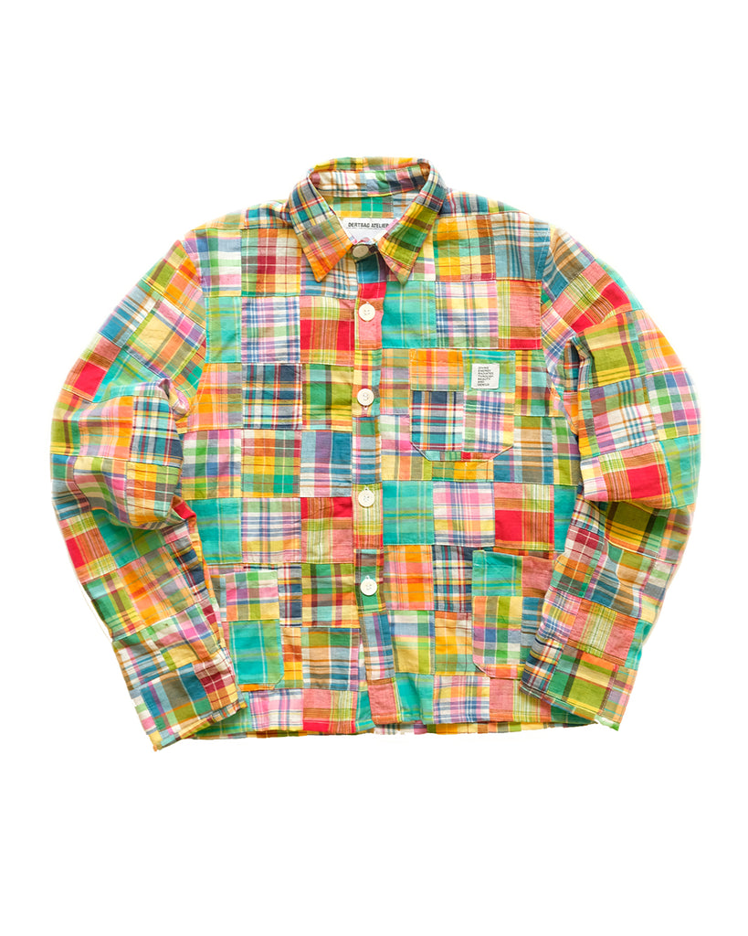 Chore Coat in Indian Patchwork Madras Cotton (Plaid)