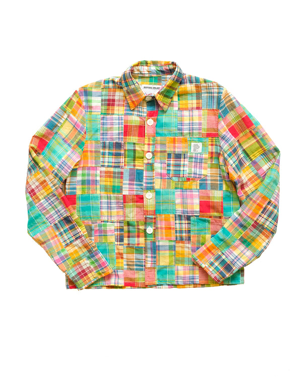 Chore Coat in Indian Patchwork Madras Cotton (Plaid)