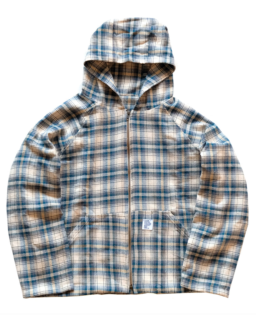 Raglan Jacket in Japanese Silk Cotton Plaid (Earthstone)