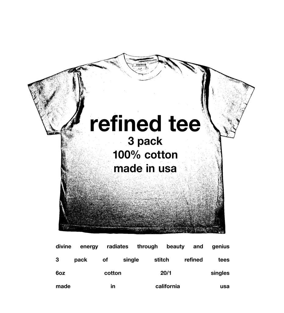 3 Pack Refined Single Stitch T-Shirt (White)