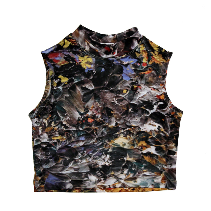 Sleeveless Crop Top (Real Paint Camo Spandex)
