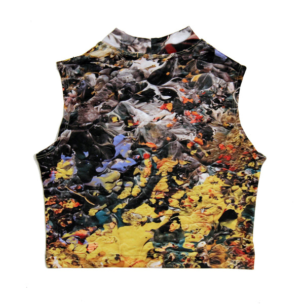Sleeveless Crop Top (Real Paint Camo Spandex)