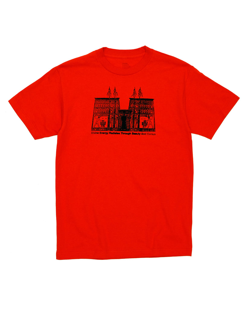 Hand Printed Temple Tee (Red)