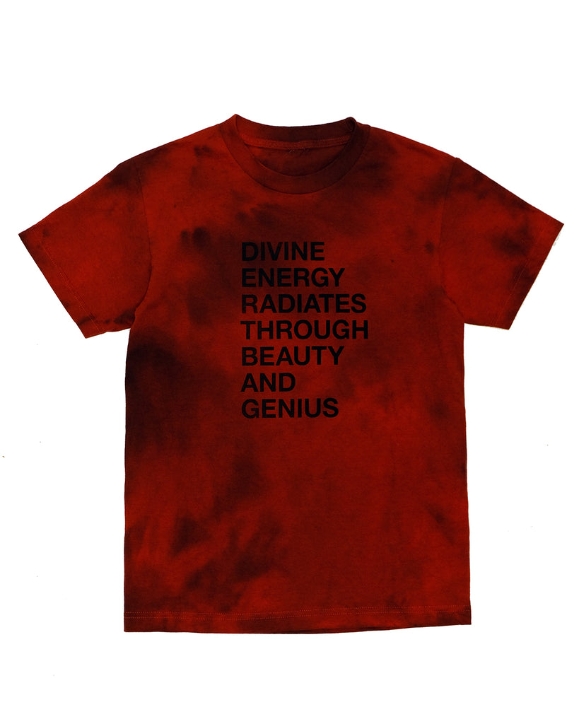 Hand Dyed Red Spellout Tee (Small)