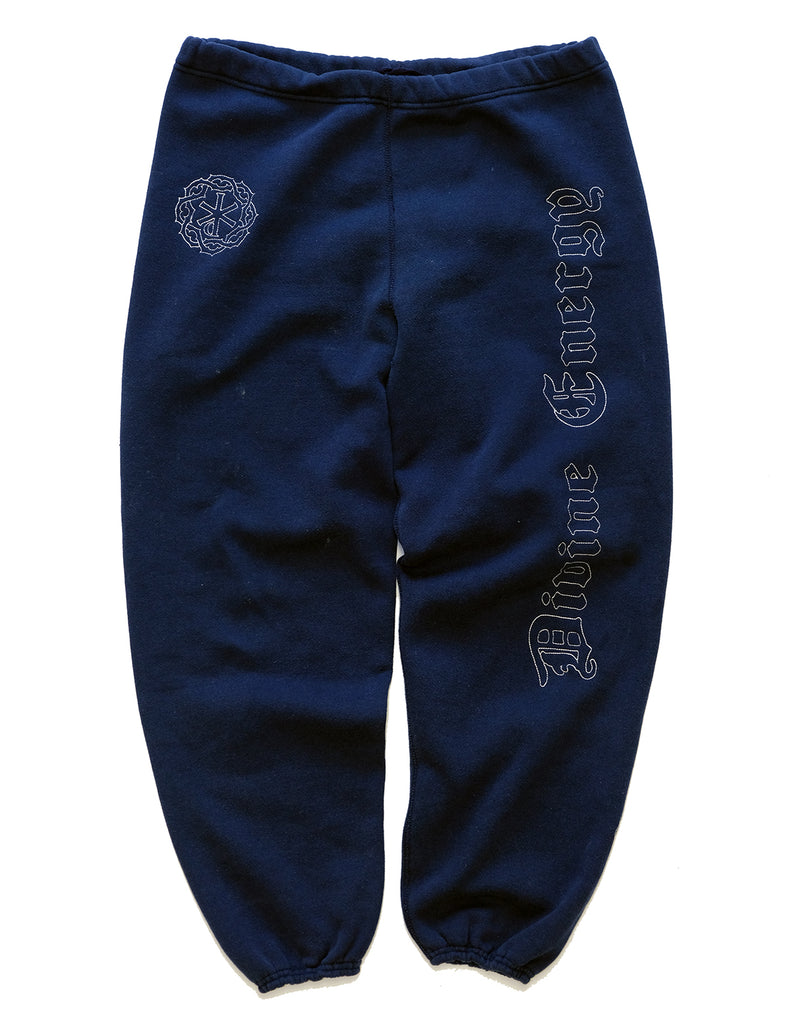 Prototype Embroidered Divine Energy Navy Sweatpants (Large)