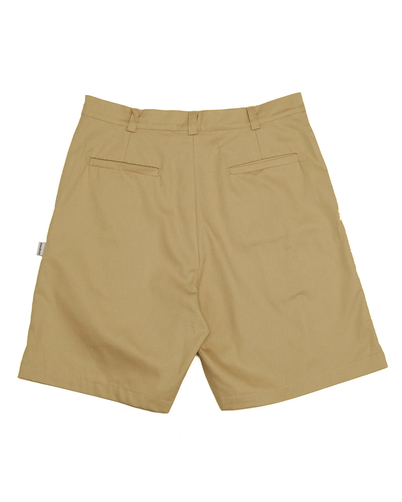 Pleat Short in Twill (Pebble)
