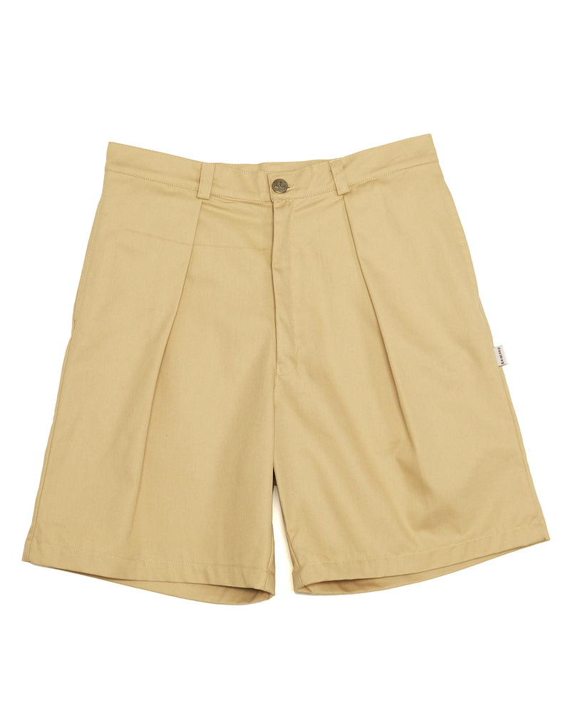 Pleat Short in Twill (Pebble)
