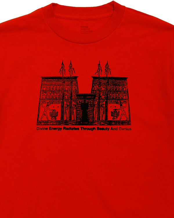 Hand Printed Temple Tee (Red)