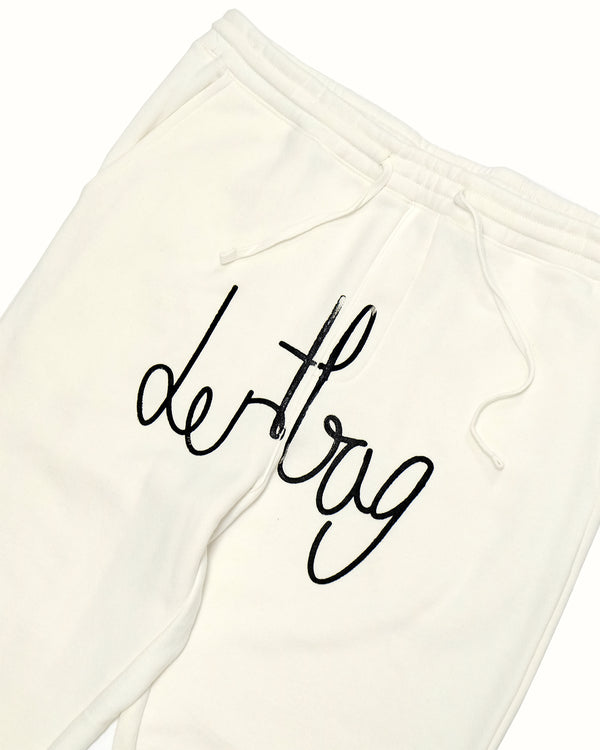 White Connect Cut Off Sweatpants (L)