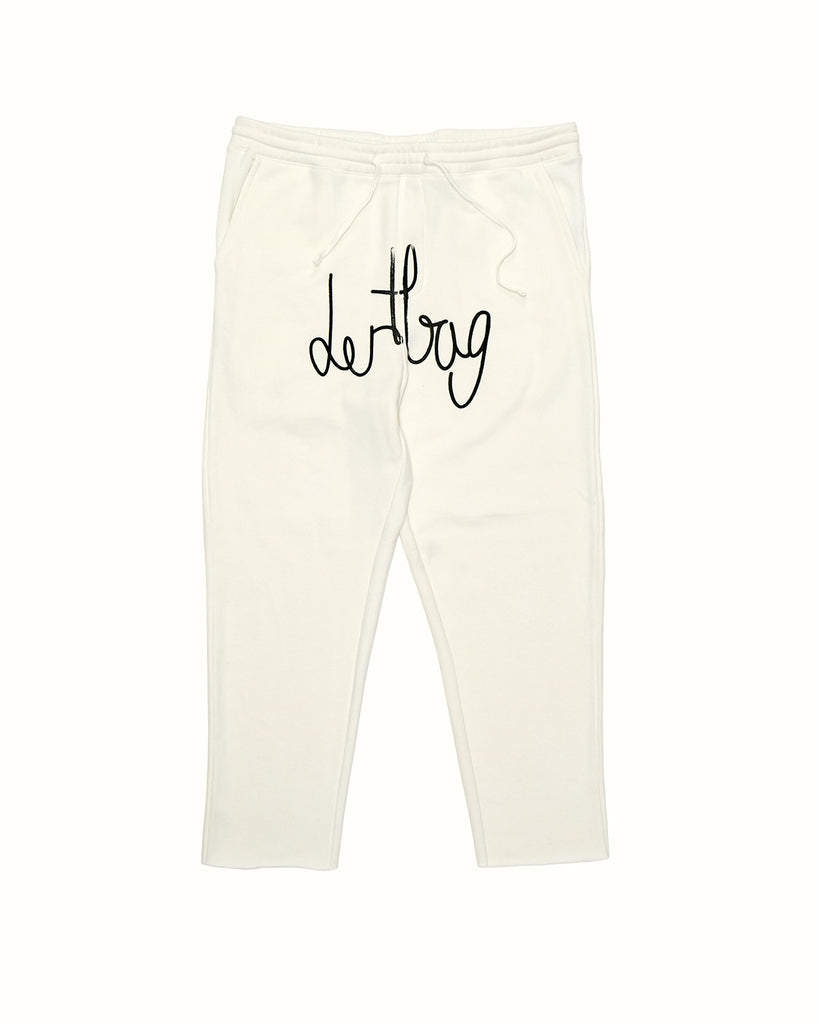 White Connect Cut Off Sweatpants (L)