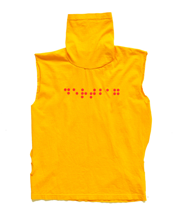 Cut Angel Wings Yellow Sleeveless T-shirt (Medium)